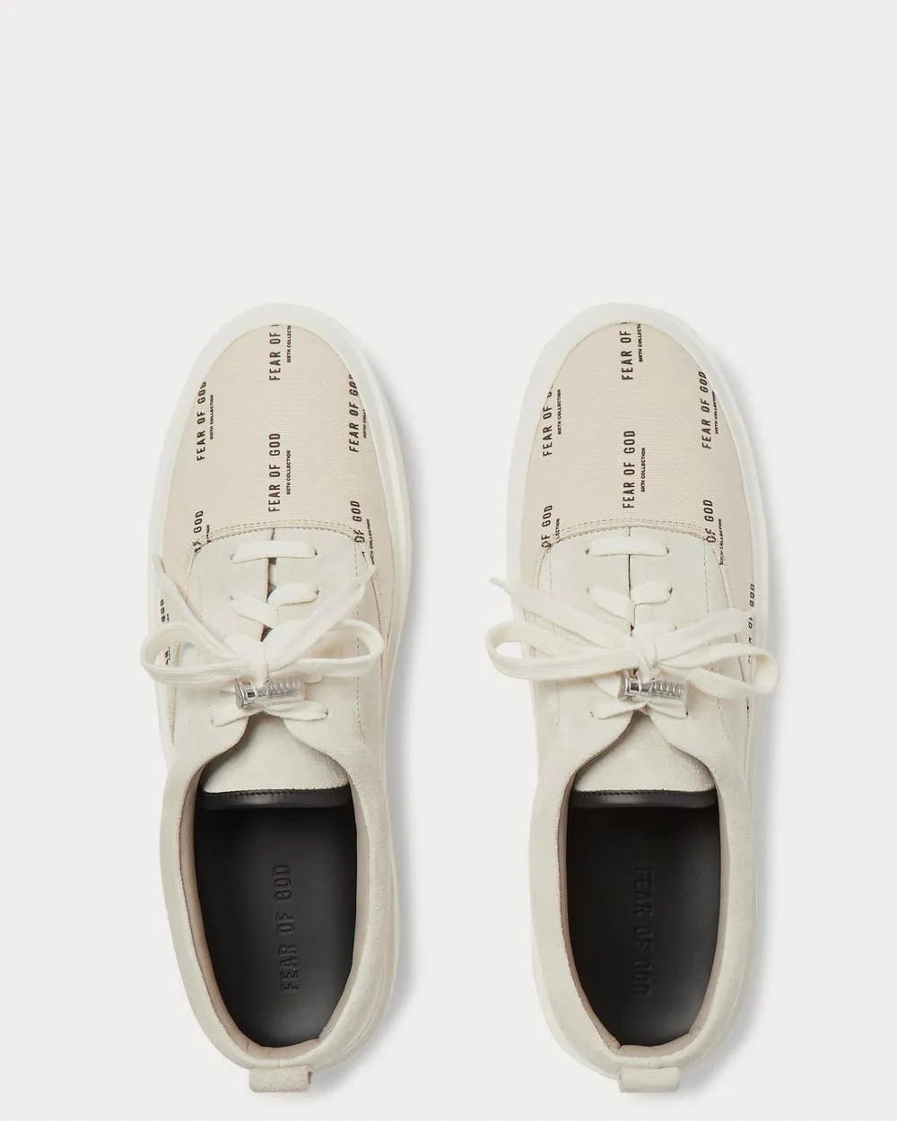 101 Leather-Trimmed Suede and Logo-Print Canvas  Cream low top sneakers
