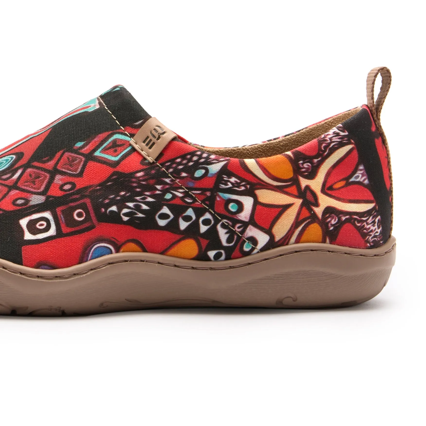 Abstract Artistry Statement Women's Slip-On Shoes, 100% Cotton, Painted Canvas Sneakers