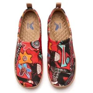 Abstract Artistry Statement Women's Slip-On Shoes, 100% Cotton, Painted Canvas Sneakers
