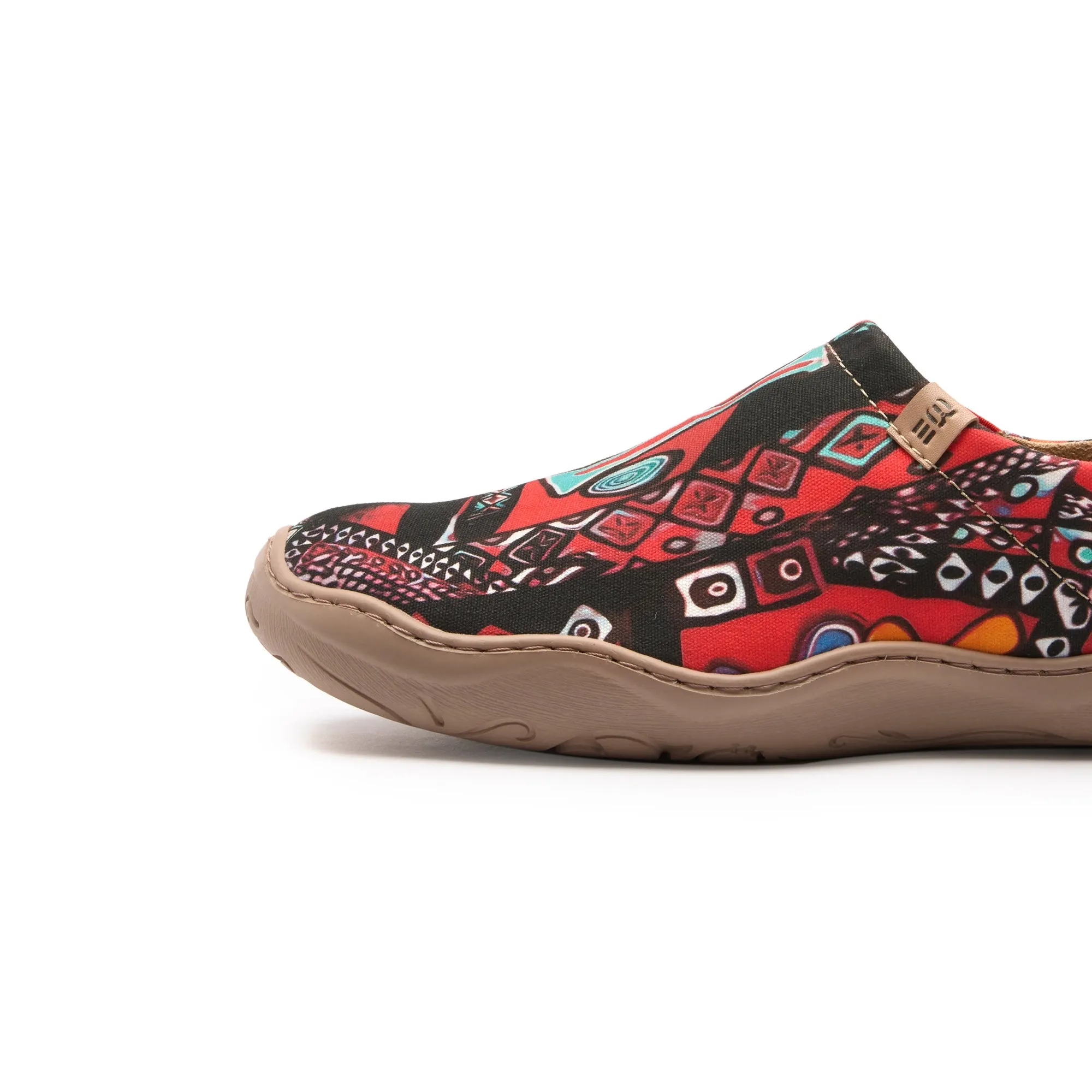 Abstract Artistry Statement Women's Slip-On Shoes, 100% Cotton, Painted Canvas Sneakers