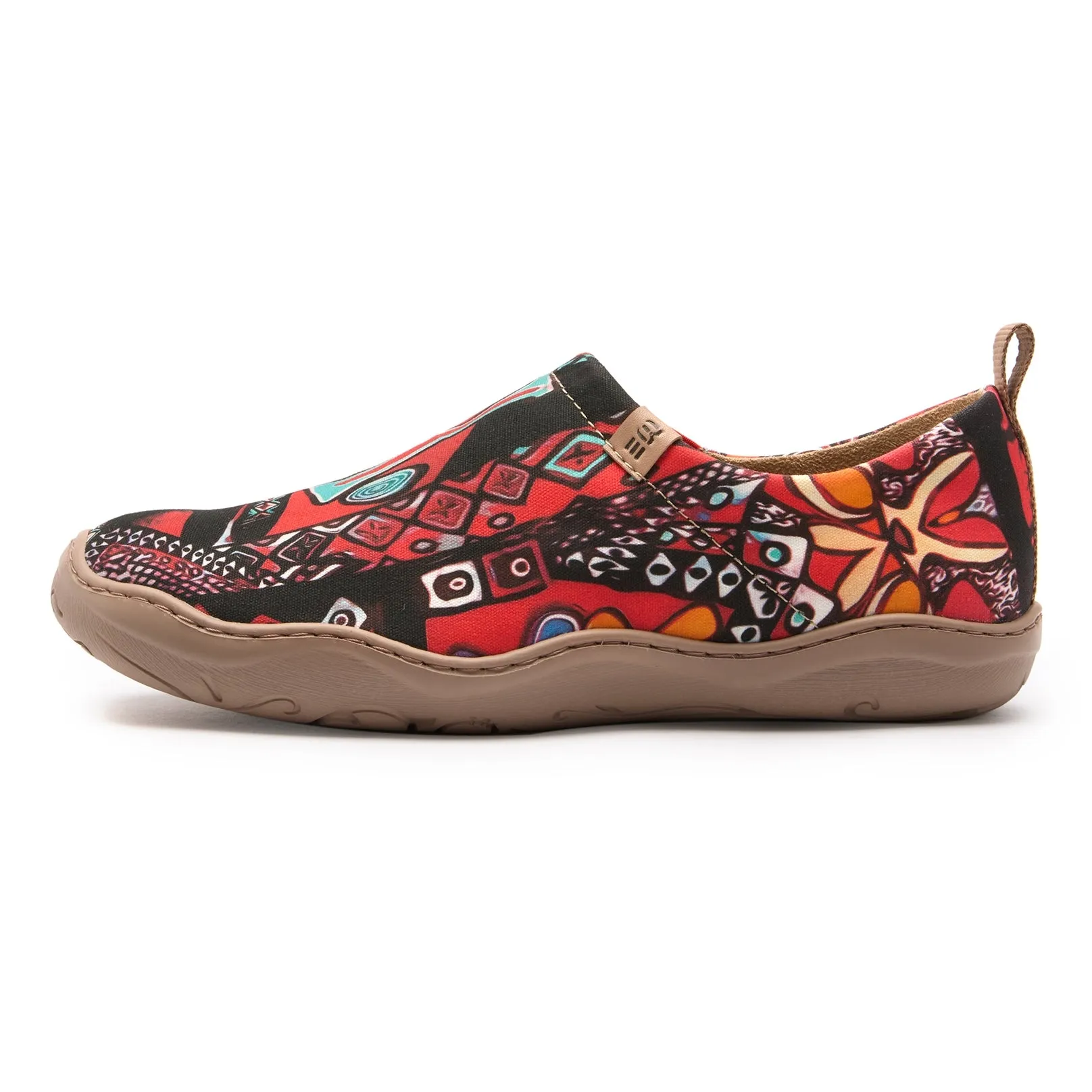 Abstract Artistry Statement Women's Slip-On Shoes, 100% Cotton, Painted Canvas Sneakers