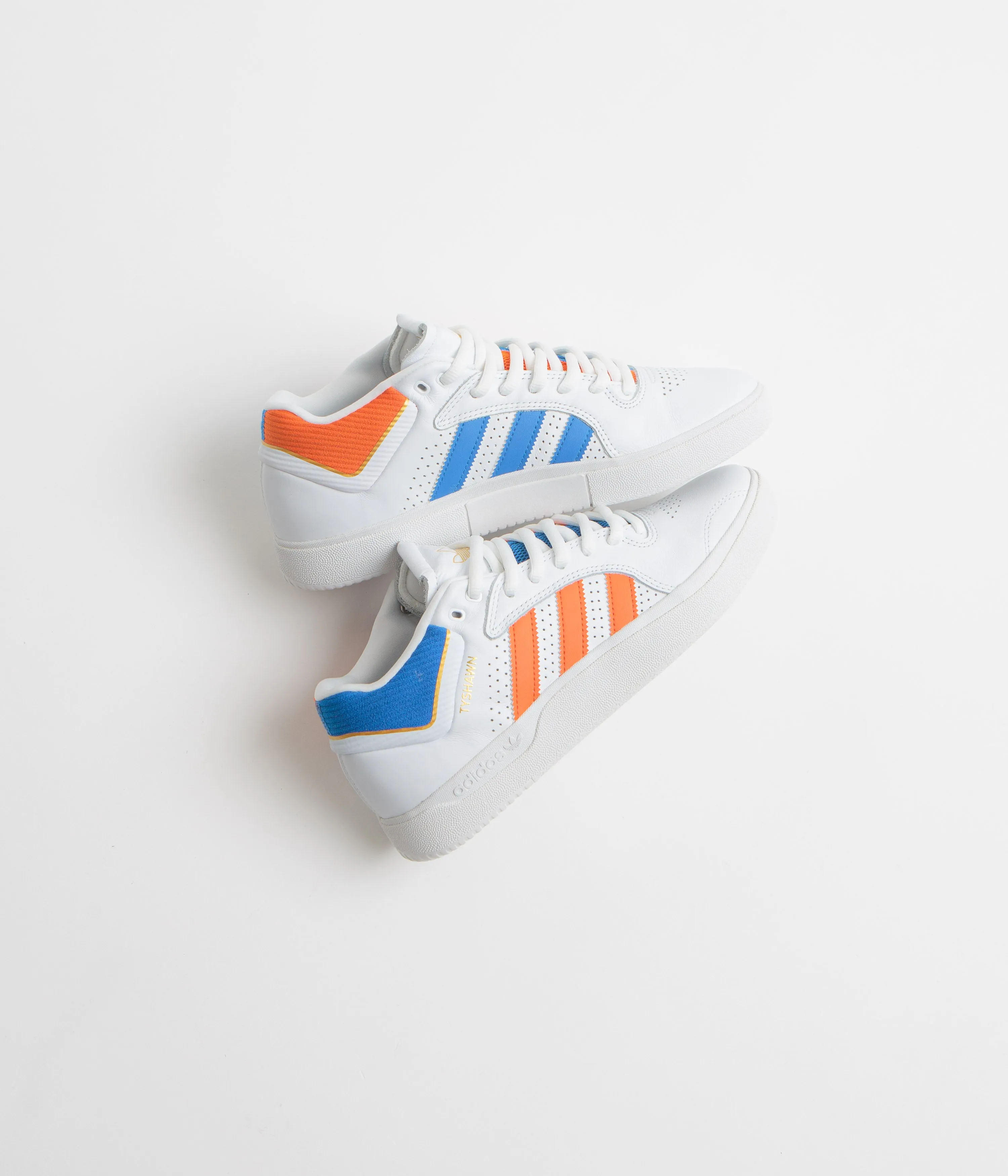 Adidas Tyshawn Shoes - FTWR White / Orange / Bluebird