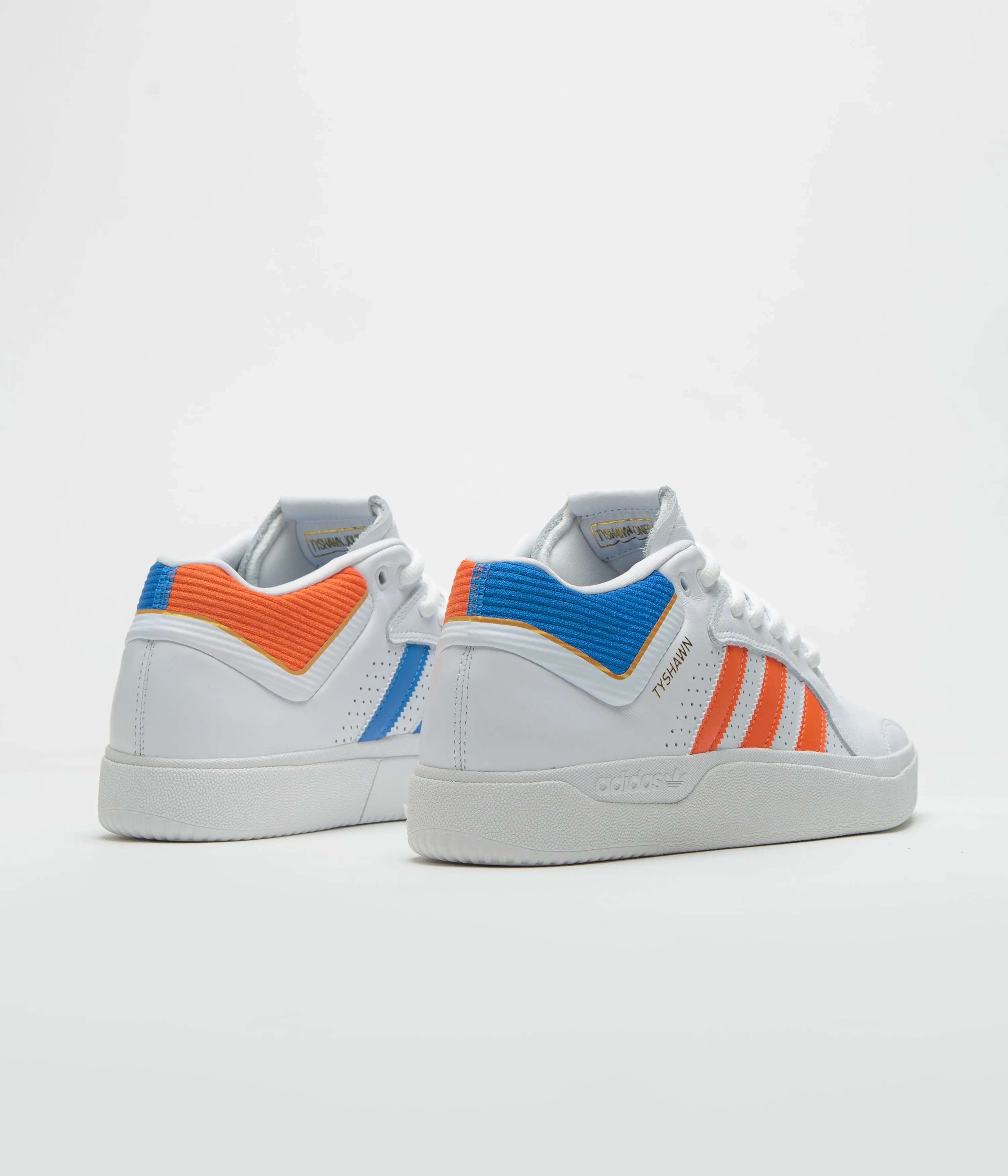 Adidas Tyshawn Shoes - FTWR White / Orange / Bluebird