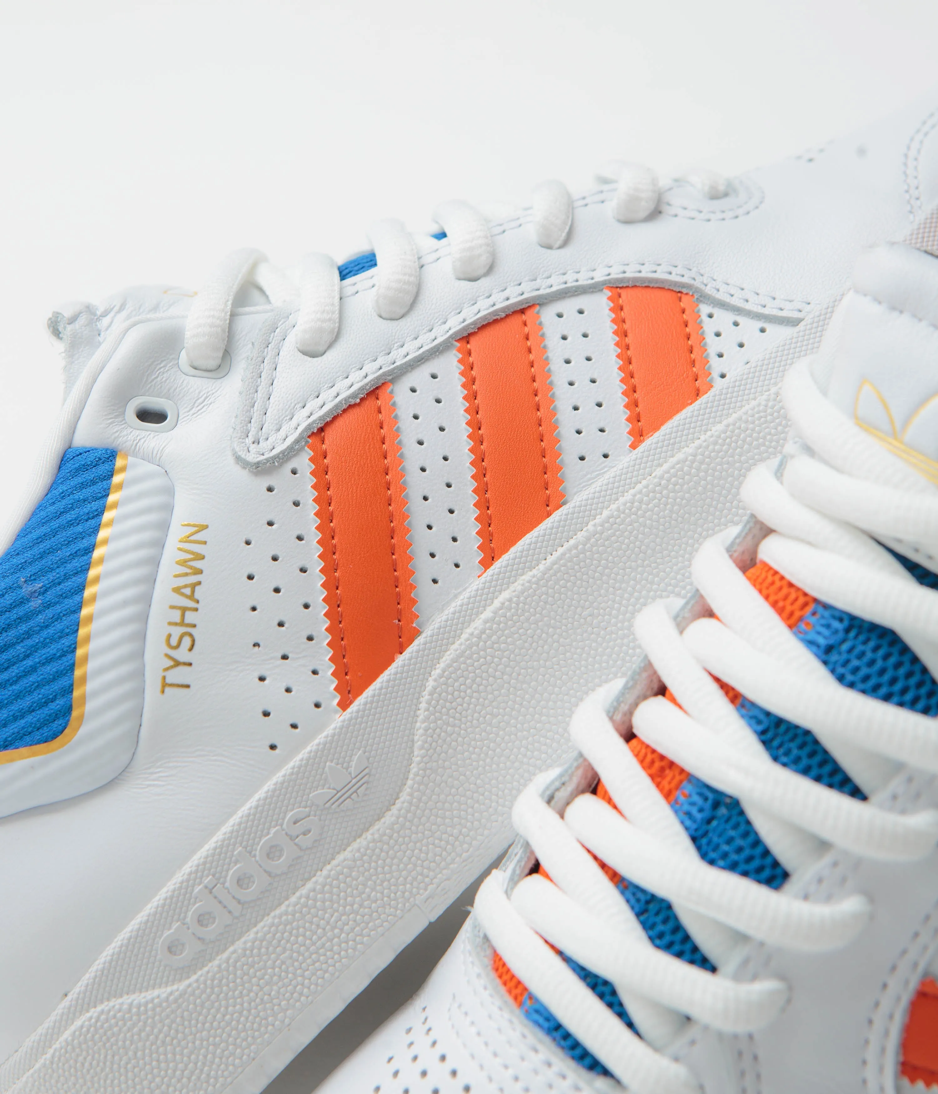 Adidas Tyshawn Shoes - FTWR White / Orange / Bluebird