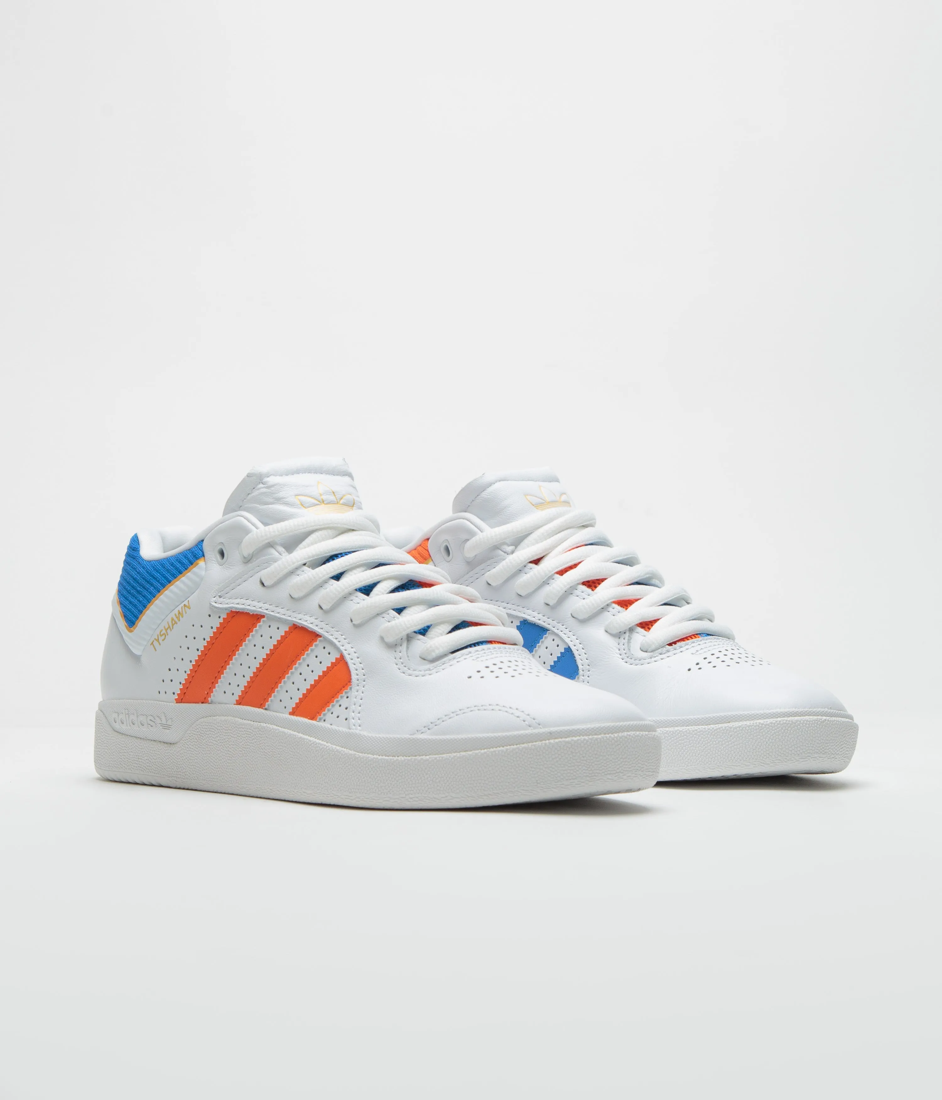 Adidas Tyshawn Shoes - FTWR White / Orange / Bluebird