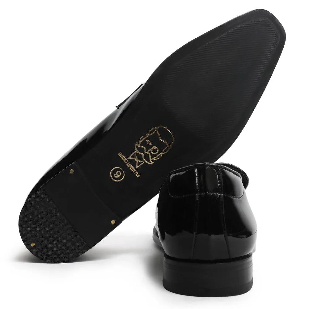 Allan - Black Patent Square-toe Loafers