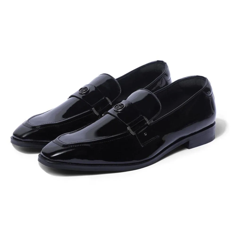 Allan - Black Patent Square-toe Loafers