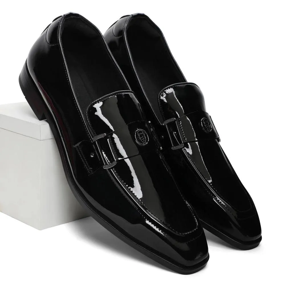 Allan - Black Patent Square-toe Loafers