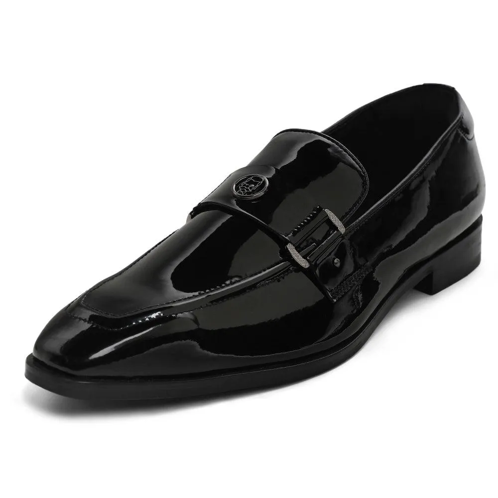Allan - Black Patent Square-toe Loafers