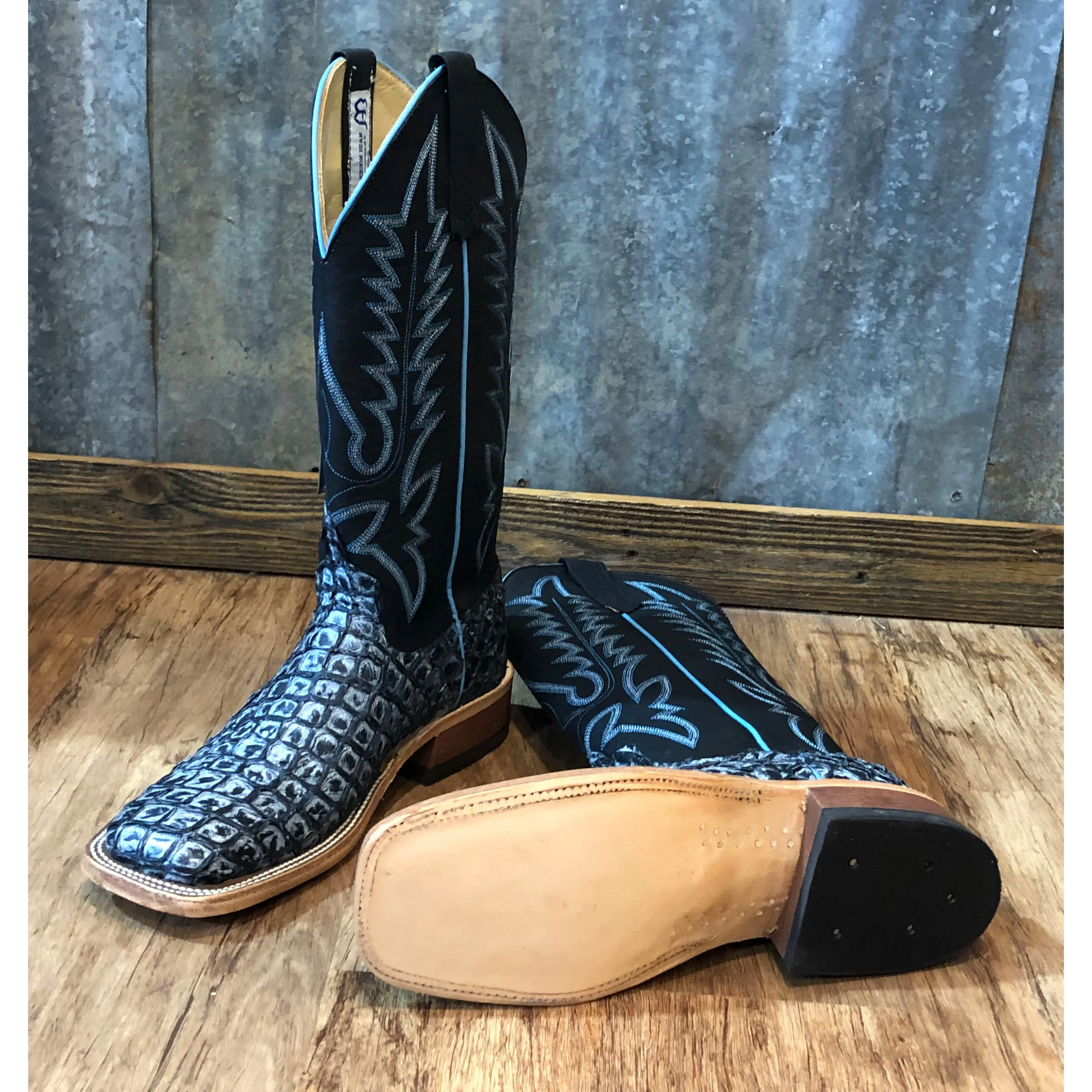 Anderson Bean Women's Blue Steel Baby Bass Boots