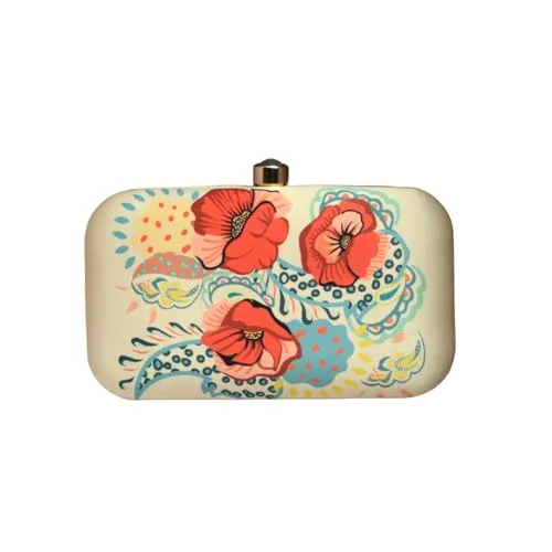 Artklim Red Floral Printed Clutch