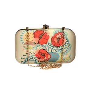 Artklim Red Floral Printed Clutch