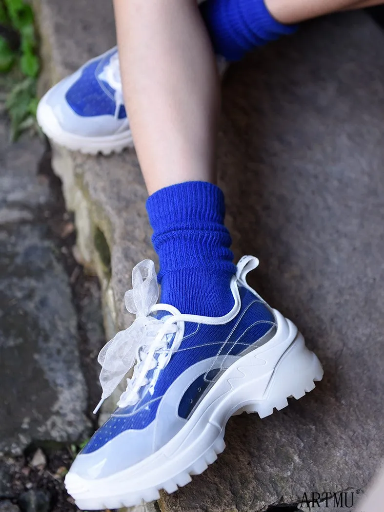 ARTMU CLEAR CHUNKY TRAINERS IN WHITE