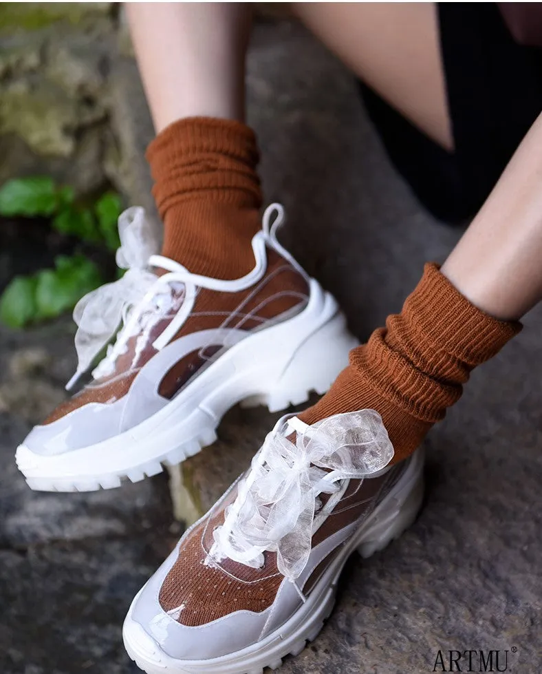 ARTMU CLEAR CHUNKY TRAINERS IN WHITE