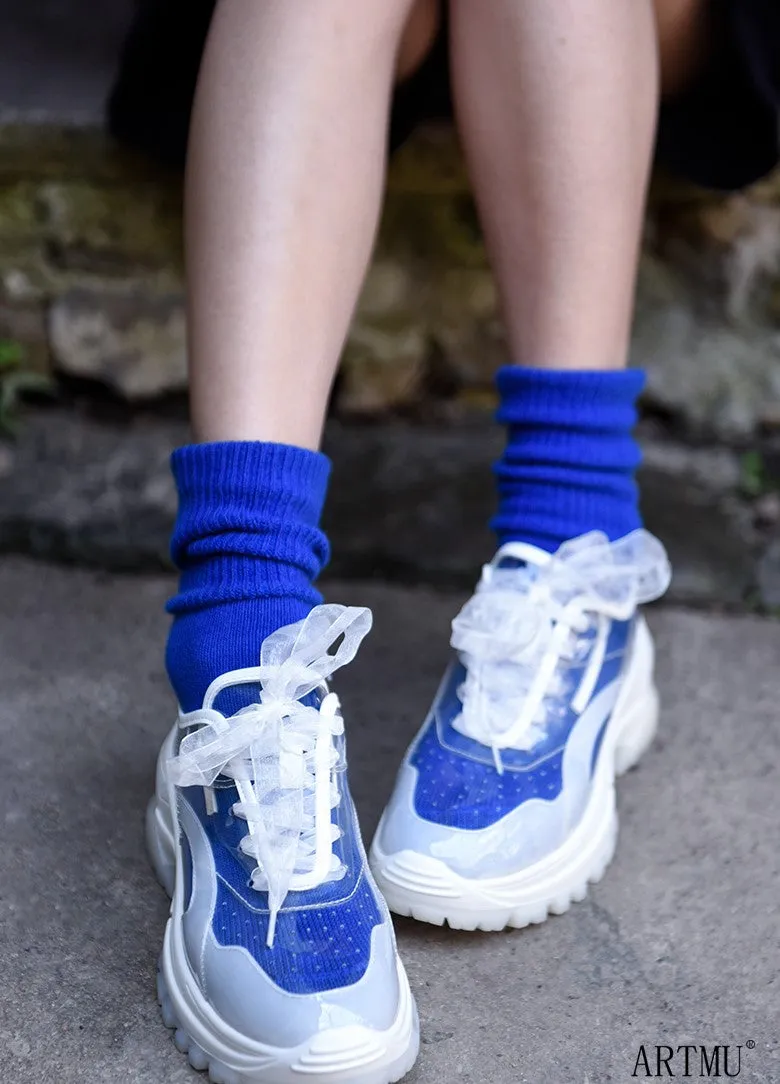 ARTMU CLEAR CHUNKY TRAINERS IN WHITE