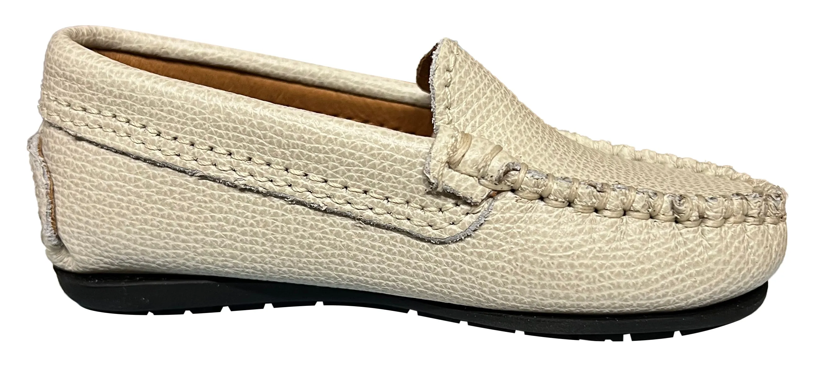 Atlanta Mocassin Boy's & Girl's Originals 015 Plain Vamp Loafers - Sand Little Grainy