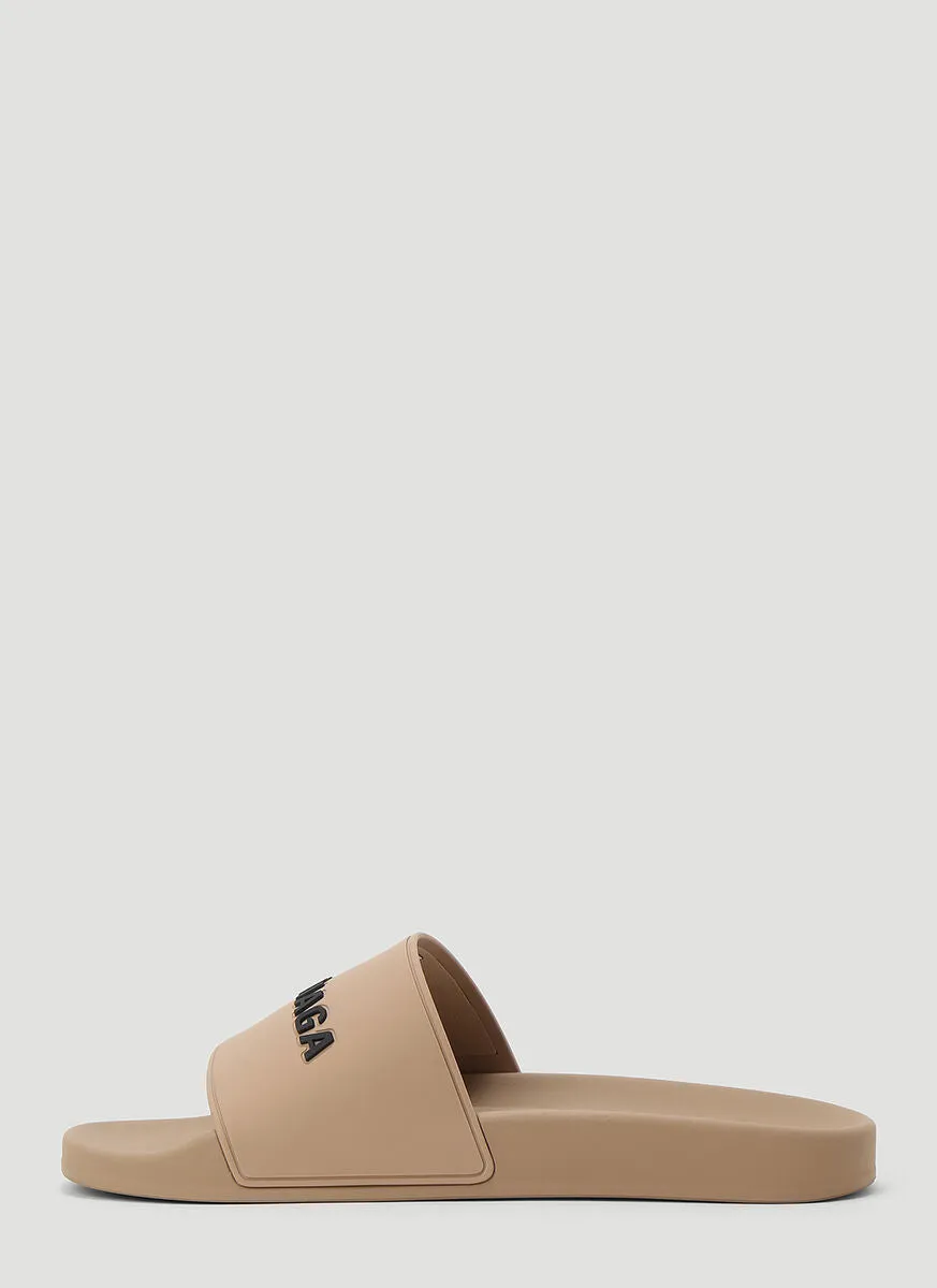 Balenciaga Logo Printed Pool Slides