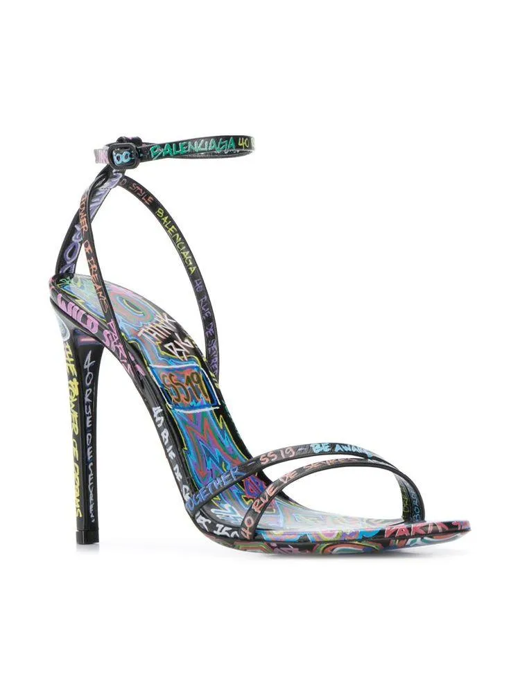 Balenciaga Printed Graffiti Sandals