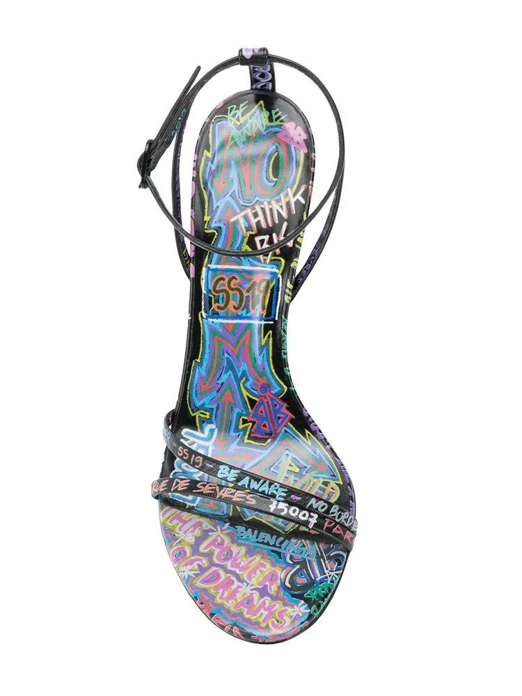 Balenciaga Printed Graffiti Sandals