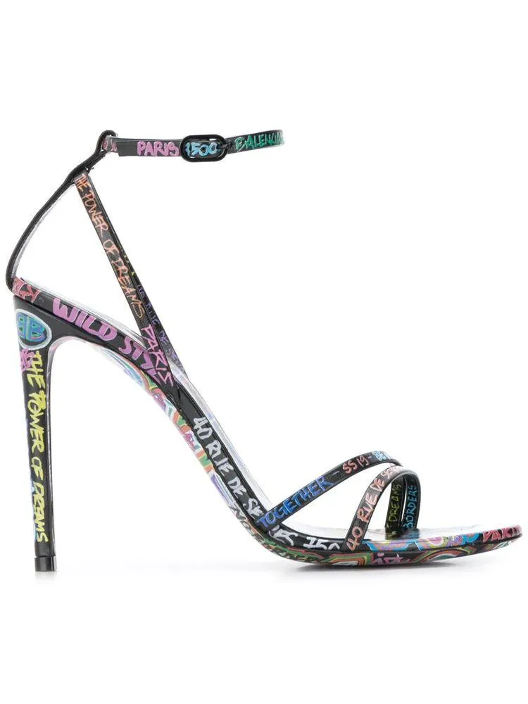 Balenciaga Printed Graffiti Sandals