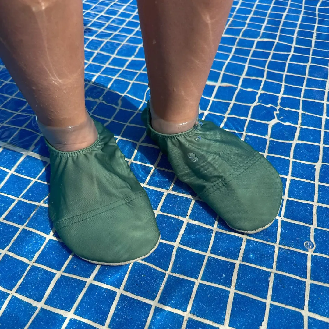 Basil Green Kids Slipfree Shoes