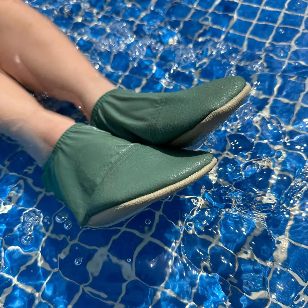 Basil Green Kids Slipfree Shoes