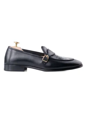 Belgian Croco Single Strap - Solid Black