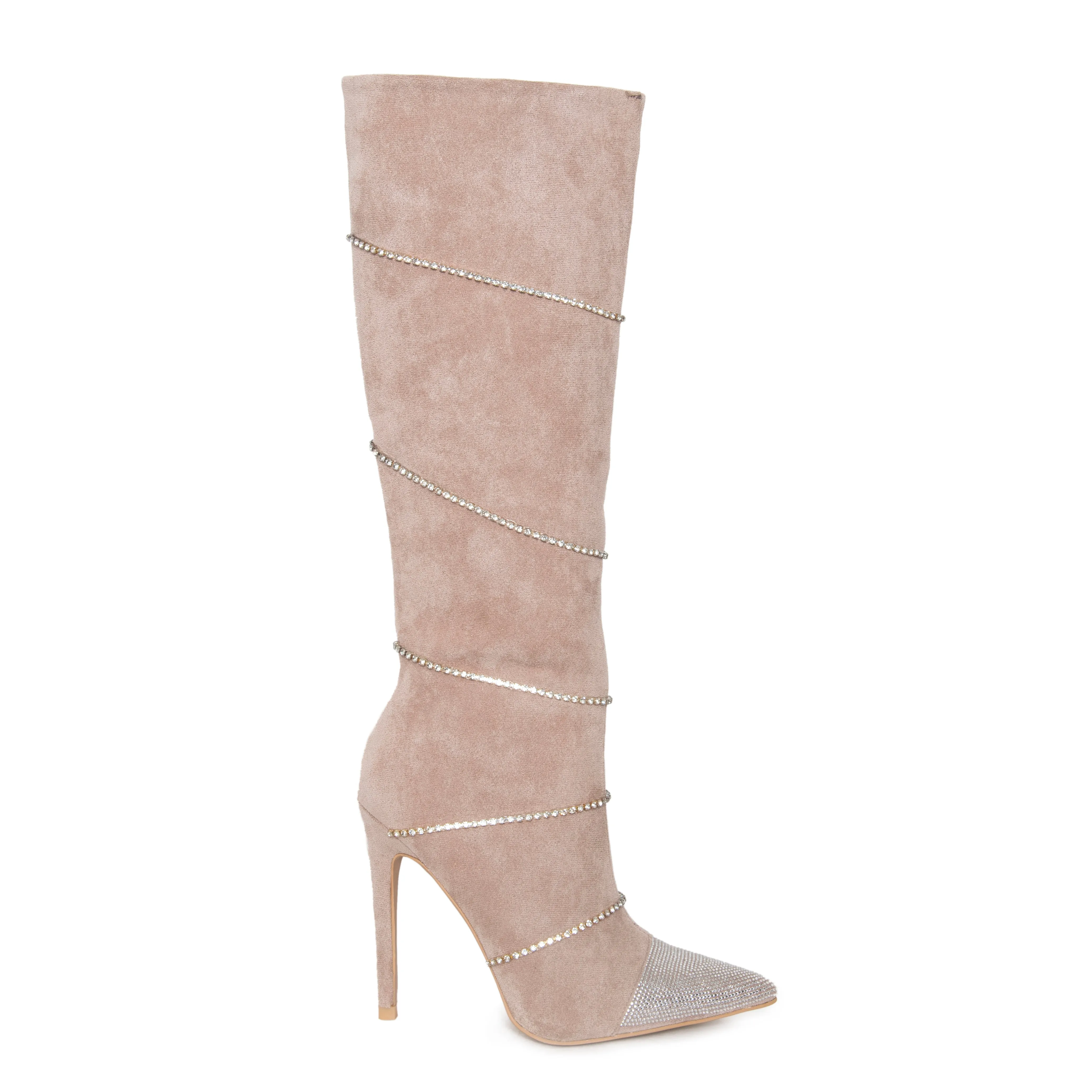 BEYONCE SPARKLY POINTY TOE HIGH BOOTS BOOTIES