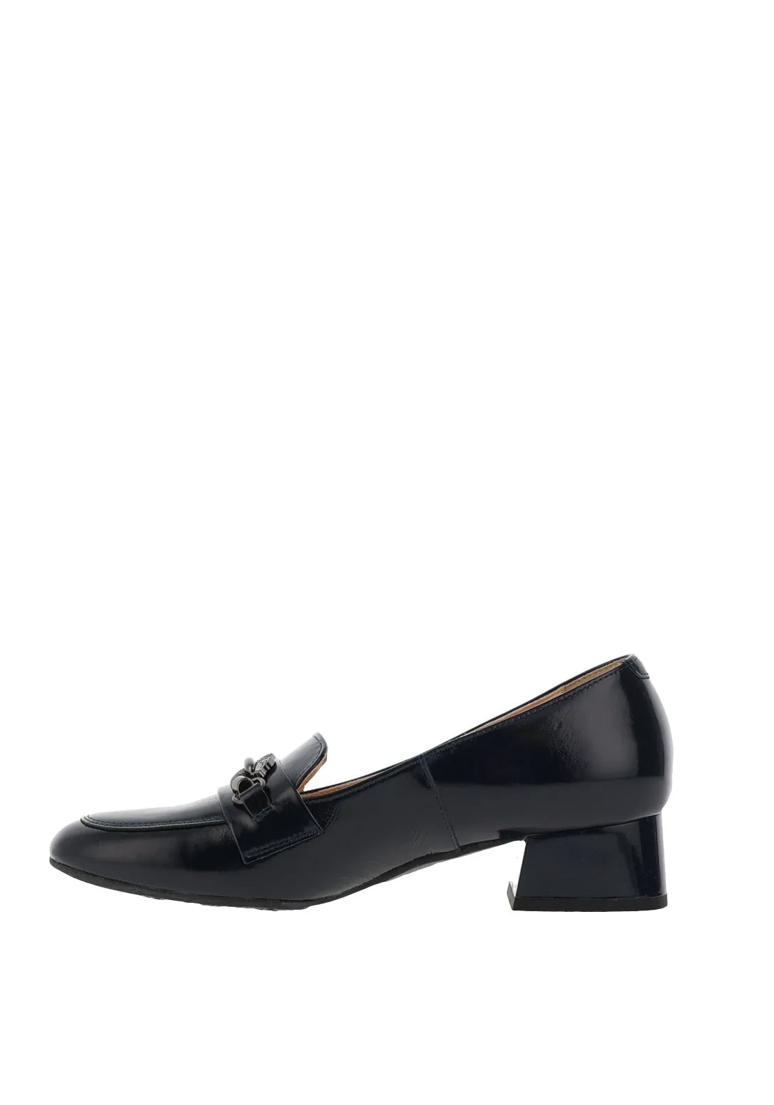 Bioeco by Arka Patent Leather Chain Link Loafers, Navy
