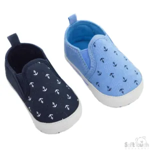 Boys Printed Slip On Shoes - Anchor - 0-12M - B2252