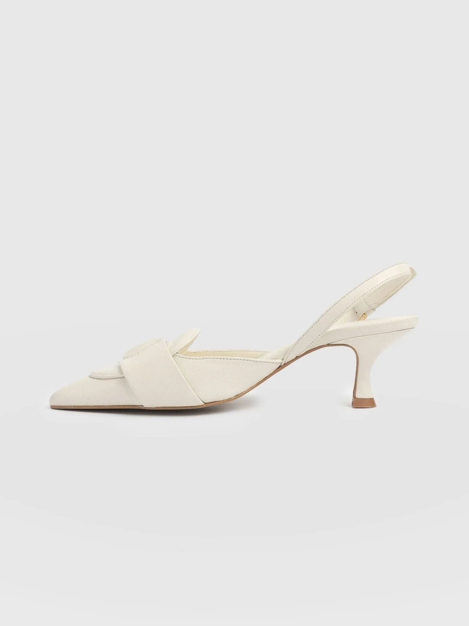Bridget Sling Back Heels - Cream