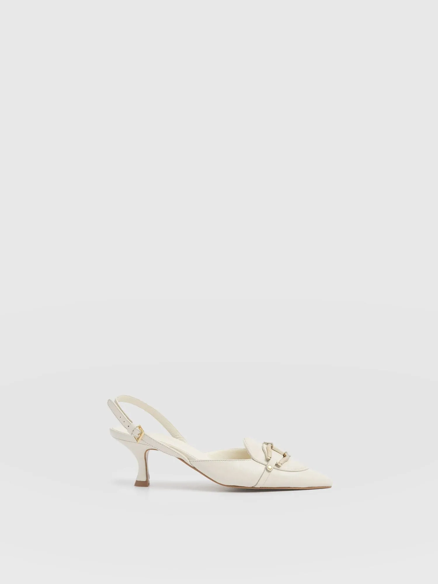 Bridget Sling Back Heels - Cream