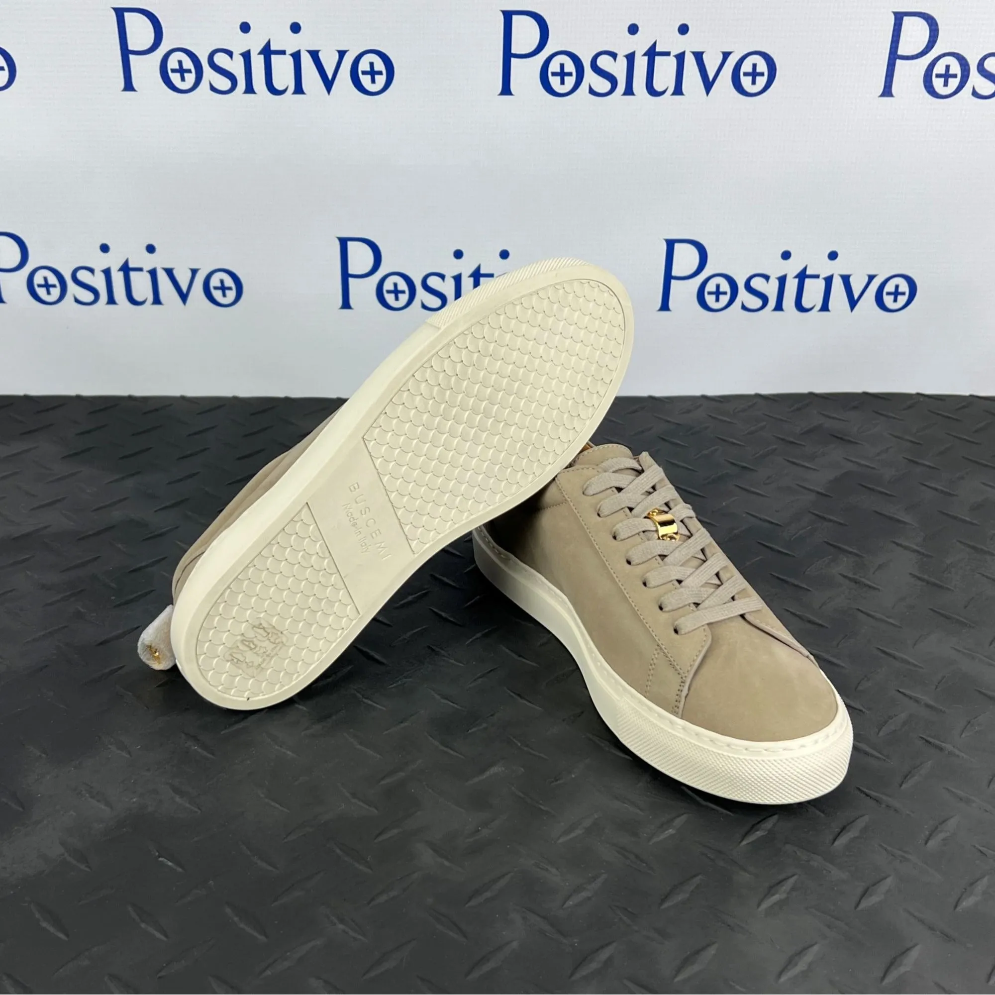 Buscemi Womens Tennis Lock Fog Nubuck Sneakers SAMPLE