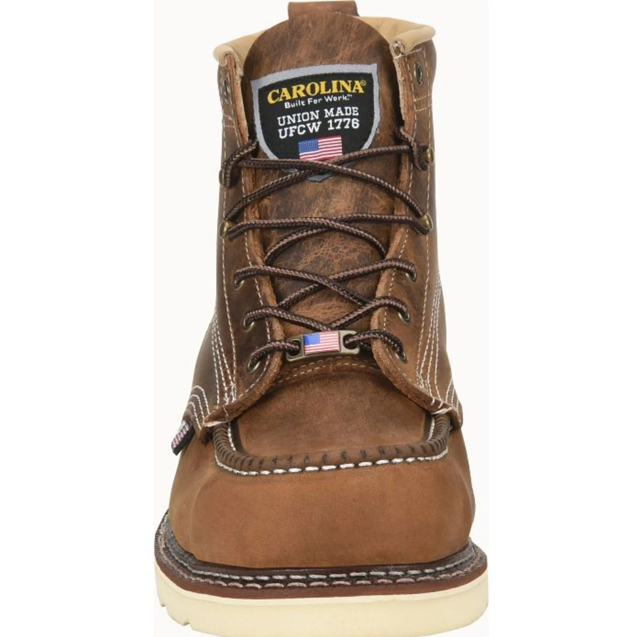 Carolina Men's Amp 6 Inch USA Soft Toe Moc Work Boots - Brown
