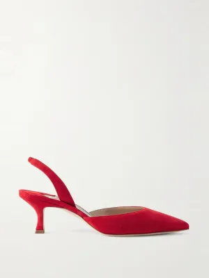 Carolyne 50 suede slingback pumps