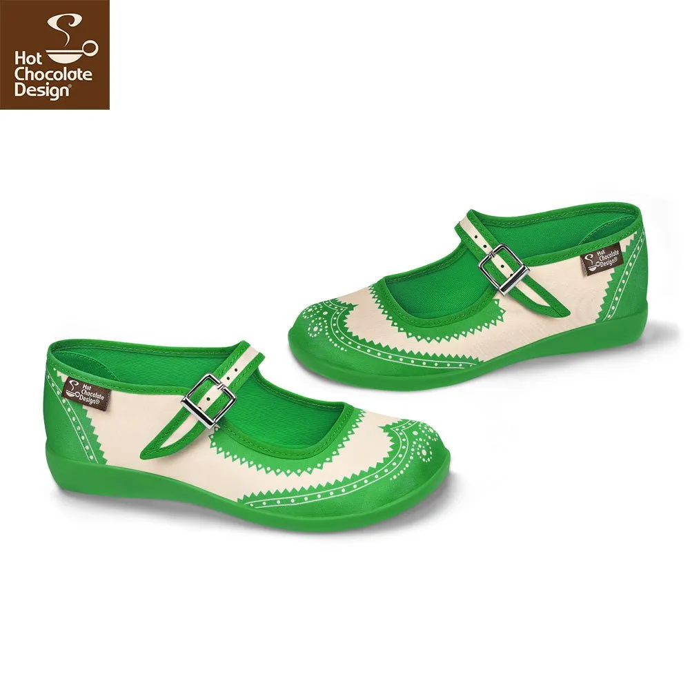 Chocolaticas® HAVANA GREEN Women's Mary Jane Flat