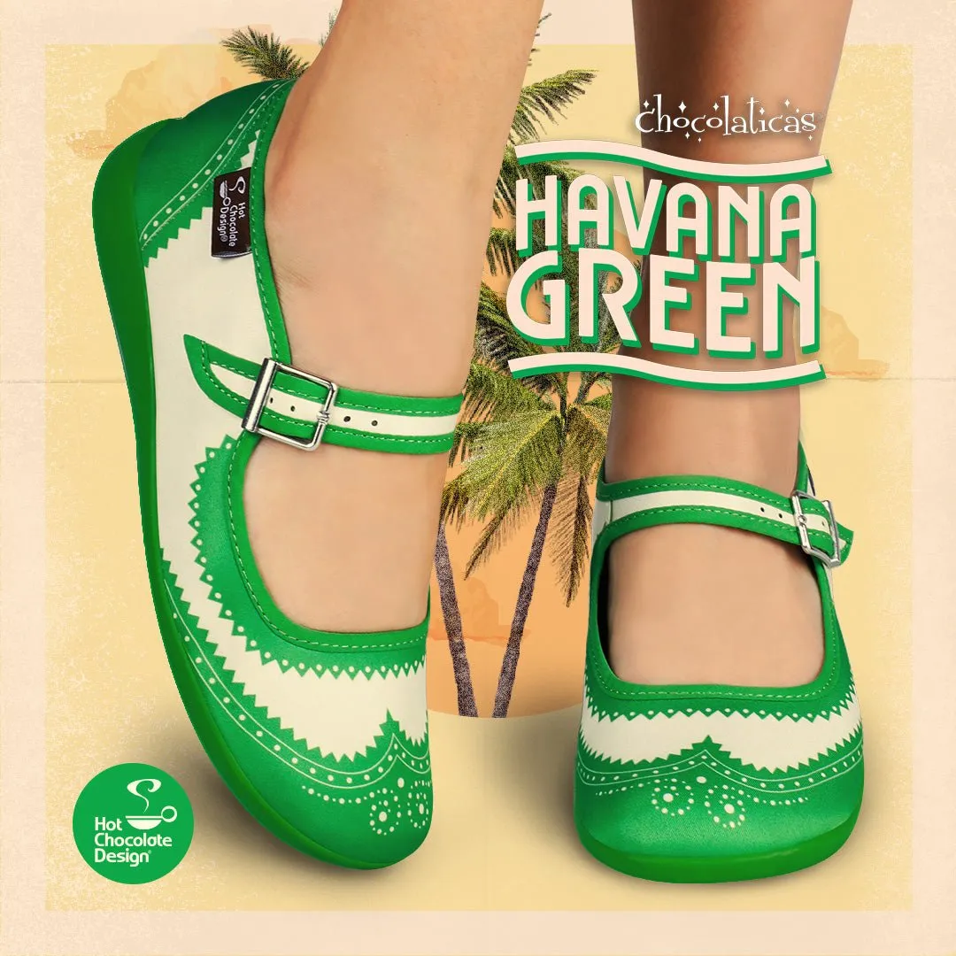 Chocolaticas® HAVANA GREEN Women's Mary Jane Flat