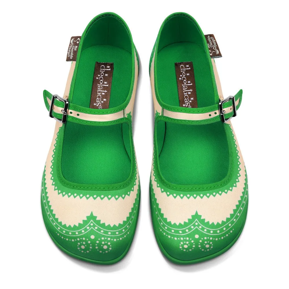 Chocolaticas® HAVANA GREEN Women's Mary Jane Flat