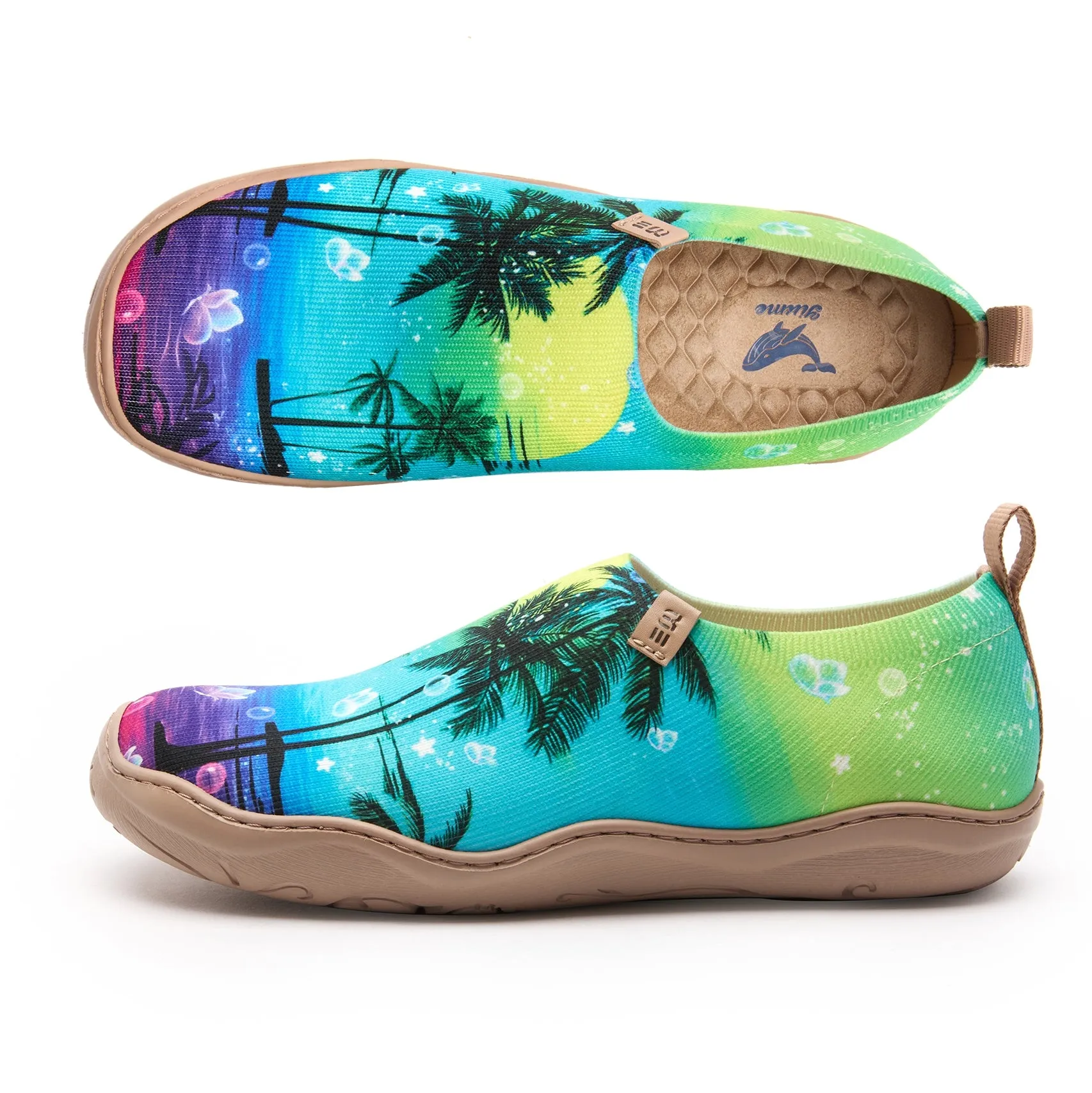 Coconut Palm Sun Women's Slip-On Shoes Painted Canvas Sneakers
