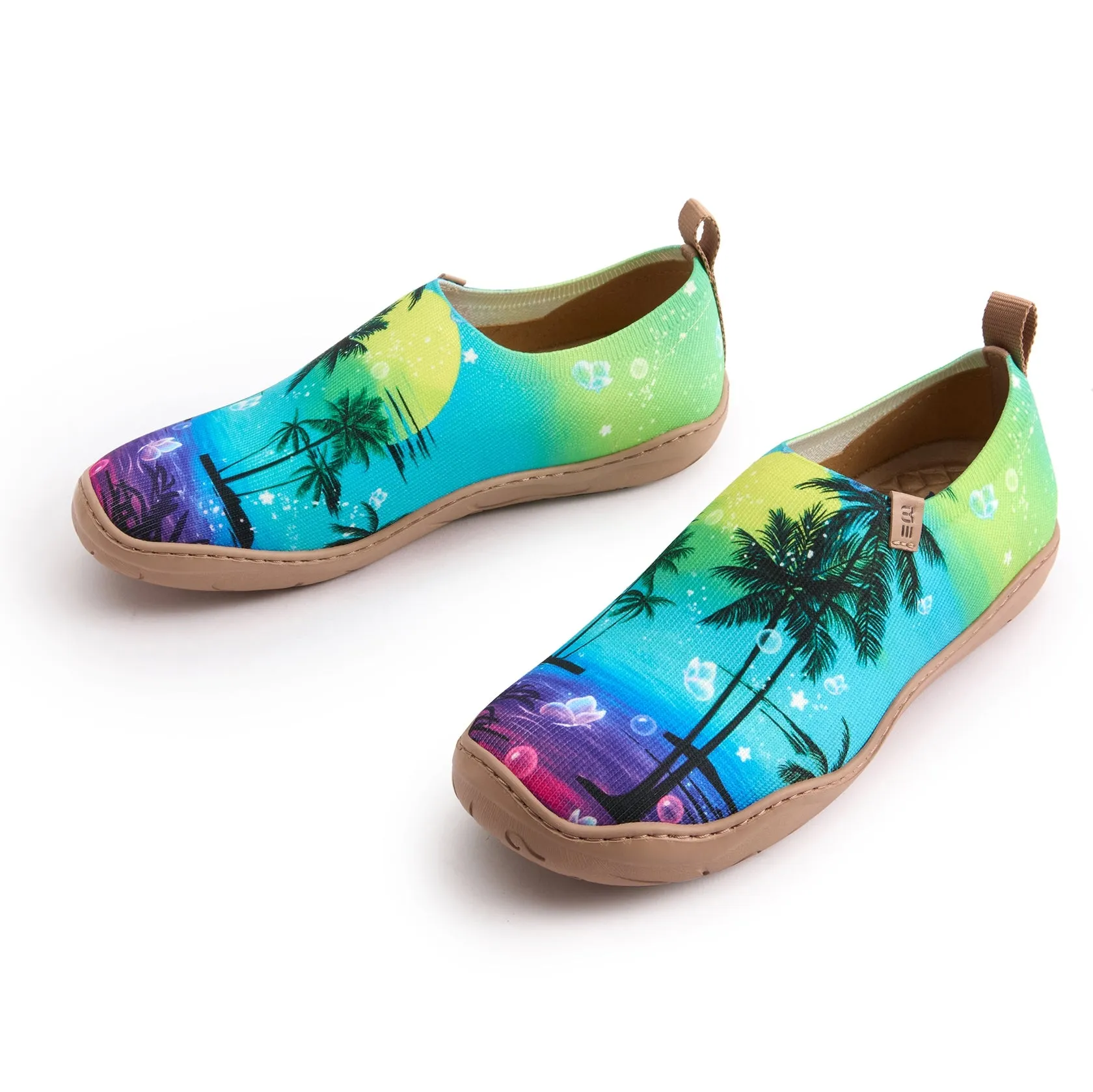 Coconut Palm Sun Women's Slip-On Shoes Painted Canvas Sneakers