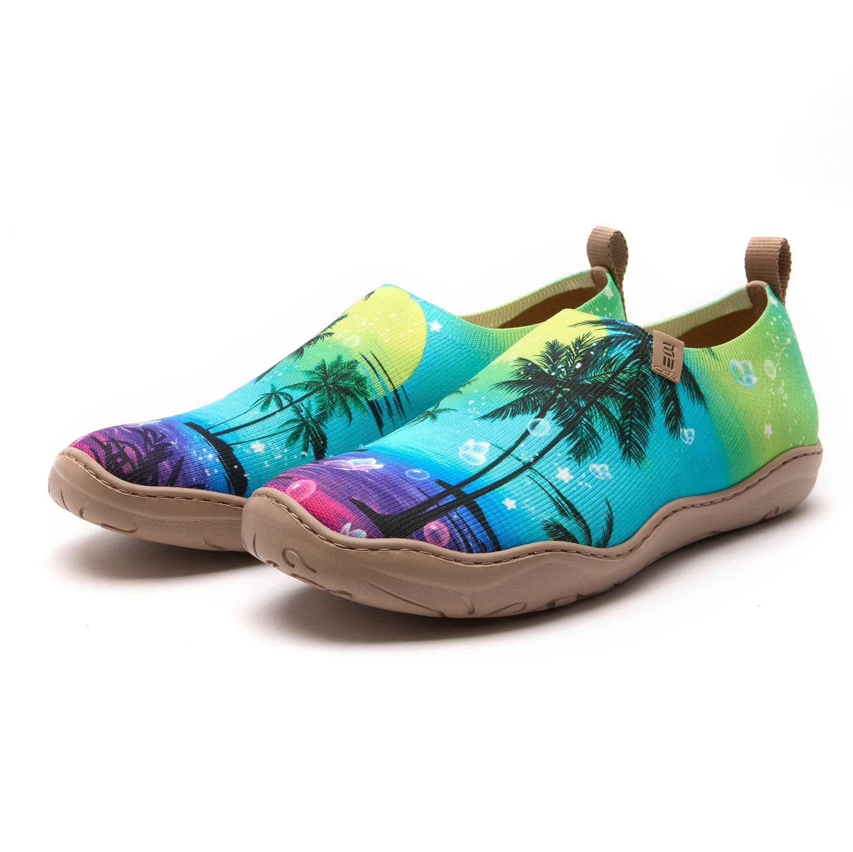 Coconut Palm Sun Women's Slip-On Shoes Painted Canvas Sneakers