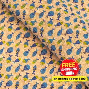 Coral Fishes, Cork Fabric- COF-574