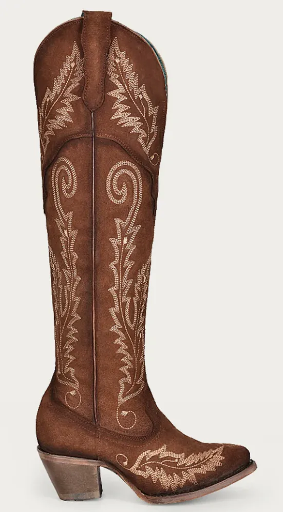 CORRAL LADIES COGNAC SUEDE BOOTS STYLE A4405
