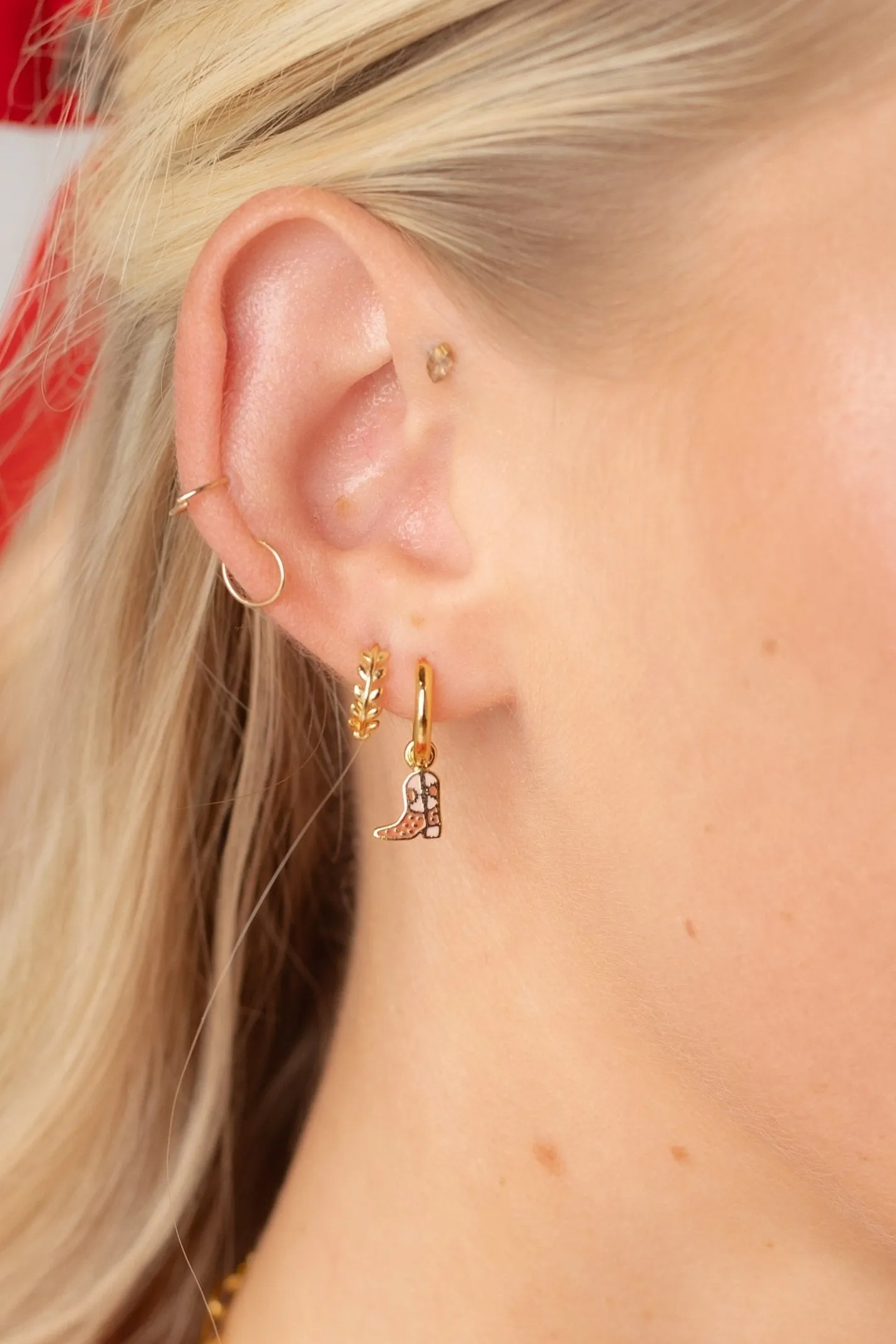 Cove Cowboy Boots Huggies Earrings