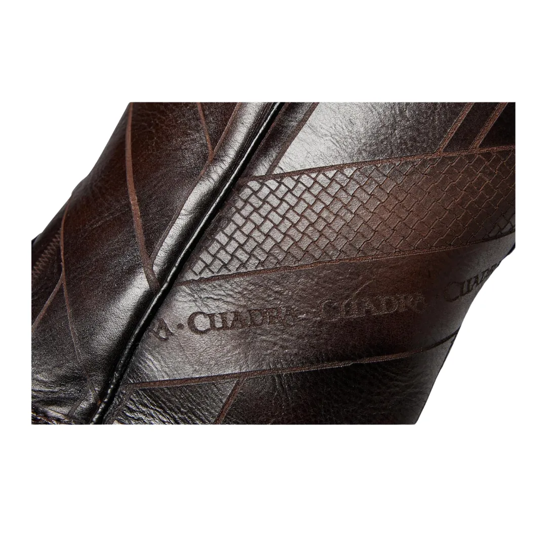 Cuadra CU551 MN Arauco Chocolate Caiman Laser & Woven Narrow Square Toe