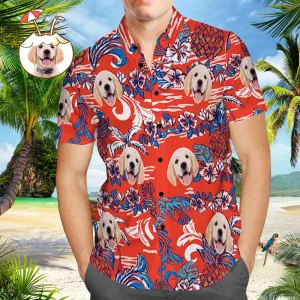 Custom Dog Face Hawaiian Shirt Personalized Beach Shirt Vintage Hawaiian Shirts for Men