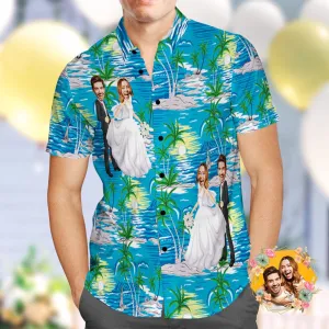 Custom Hawaiian Shirt With Face Wedding Hawaiian Shirt Wedding Gifts