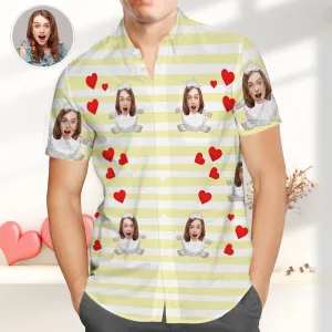 Custom Hawaiian Shirts With Face Valentine's Day Gift for Boyfriend