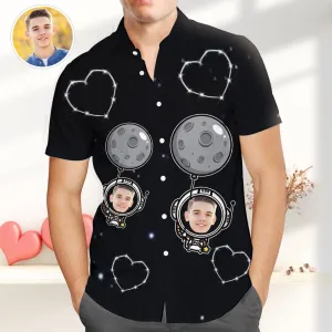 Custom Hawaiian Shirts With Face Valentines Gift for Couple