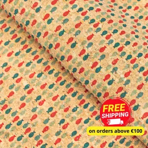 Cute Pop Fish Print Cork Fabric- COF-201
